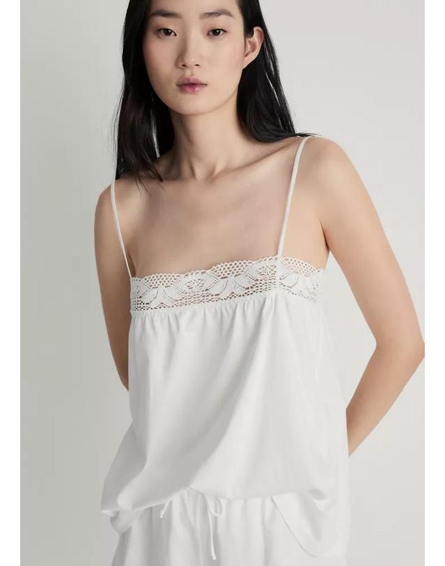 망고 망고 순면 드로스트링 파자마 반바지 27054768_01 BLANCO 화이트 착용컷