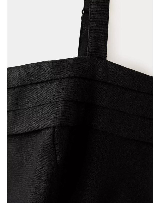 망고 망고 린넨 스트랩 점프수트 37091388_99 NEGRO 블랙 착용컷