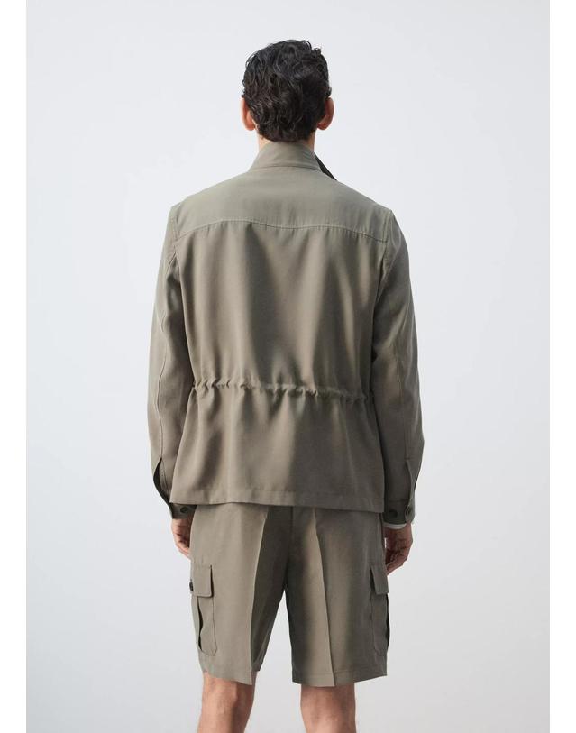 망고 망고 모달 포켓 하이넥 자켓 37041330_98 GRIS VISON 그레이 착용컷