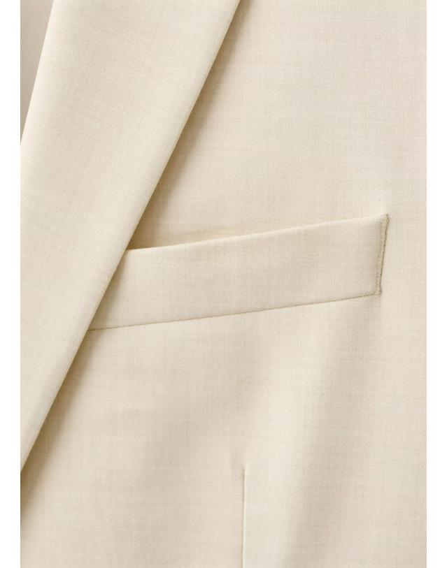 망고 망고 슈퍼 슬림핏 수트 블레이저 37061364_05 CRUDO 아이보리 착용컷