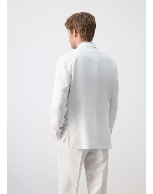 망고 망고 슬림핏 린넨 혼방 더블 블레이저 37051358_01 BLANCO 화이트 착용컷