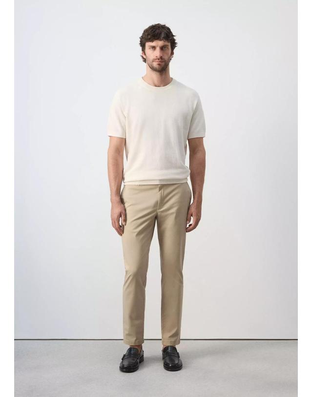 망고 망고 슬림핏 크롭 치노 테이퍼드 팬츠 37061332_08 BEIGE 베이지 착용컷