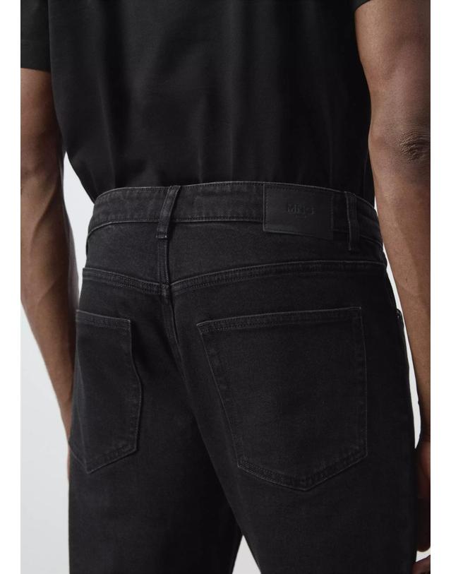 망고 망고 크롭 테이퍼드핏 청바지 37002901_TN DENIM NEGRO 네이비 착용컷