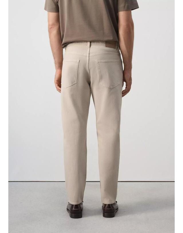 망고 망고 크롭 테이퍼드핏 청바지 37082906_08 BEIGE 베이지 착용컷