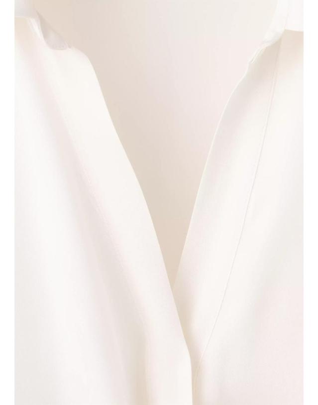 망고 망고 새틴 비대칭 헴 셔츠 롱 원피스 37043883_02 BLANCO ROTO 아이보리 착용컷