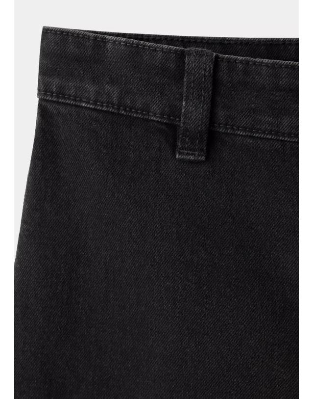 망고 망고 하이웨이스트 큐롯 와이드 청바지 37034077_TN DENIM NEGRO 네이비 착용컷