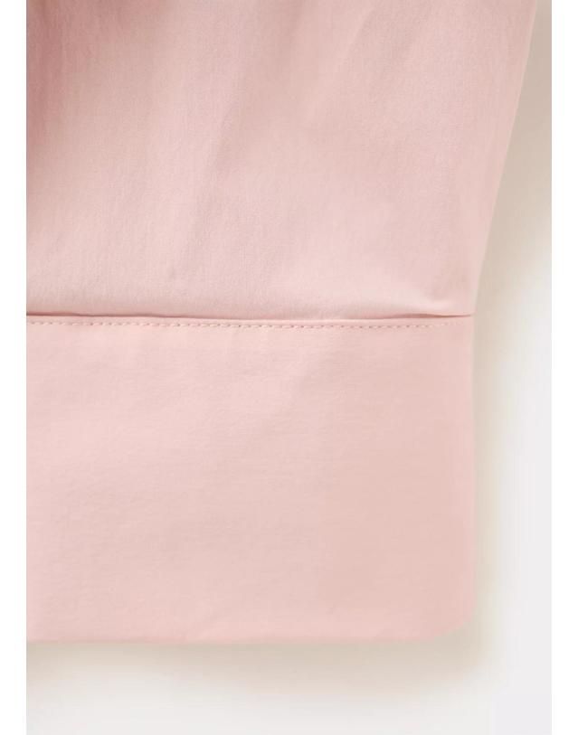 망고 망고 레귤러핏 7부 소매 포플린 셔츠 37094111_81 ROSA PASTEL 핑크 착용컷