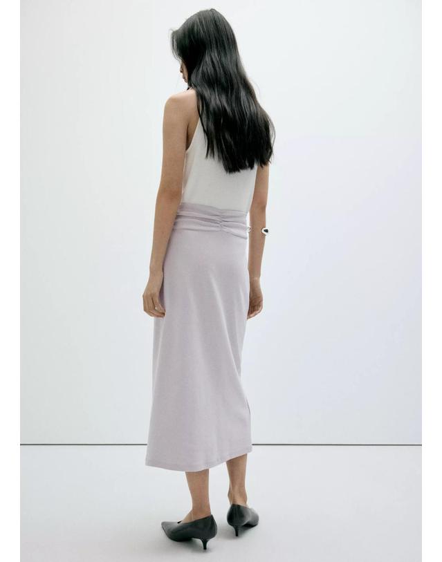 망고 망고 매듭 디테일 미디 스커트 37064115_92 GRIS 그레이 착용컷
