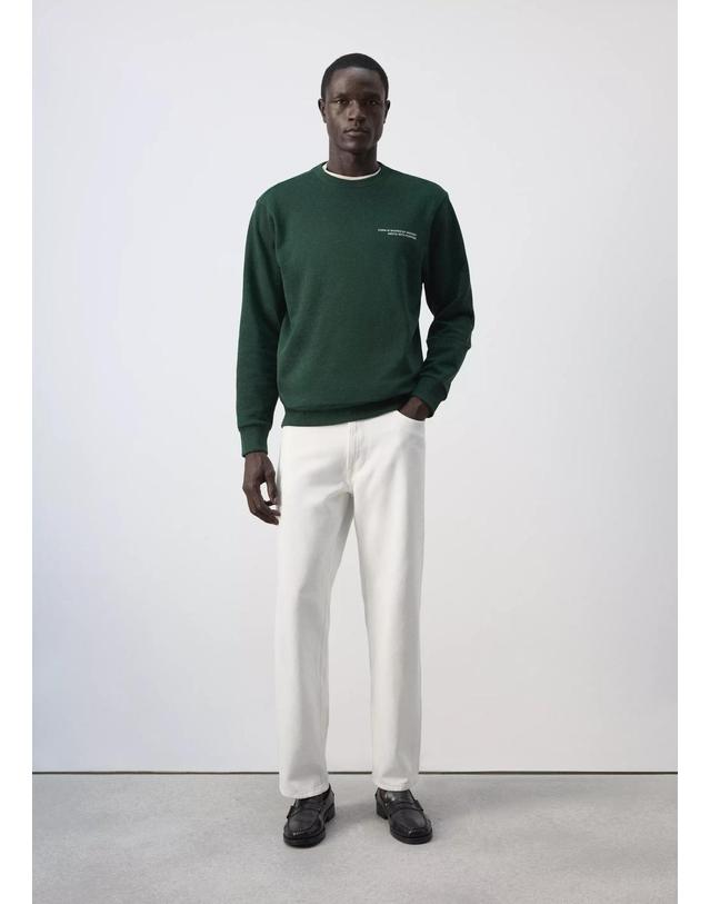 망고 망고 레귤러핏 크루넥 백프린트 맨투맨 37024469_47 VERDE BILLAR 그린 착용컷