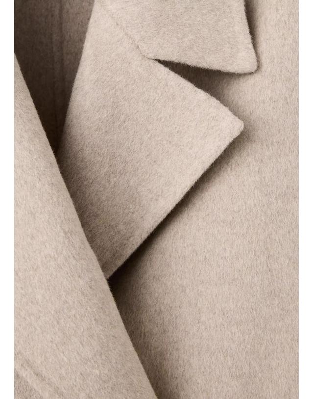 망고 망고 핸드메이드 울 더블버튼 롱 코트 37065844_35 MARRON MEDIO 베이지 착용컷