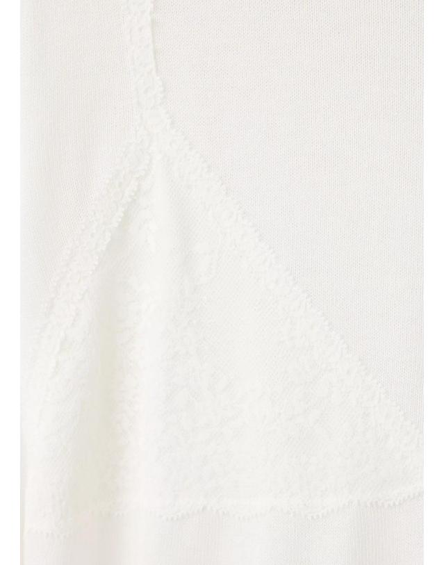 망고 망고 레이스 디테일 긴팔 니트 탑 37034109_01 BLANCO 화이트 착용컷