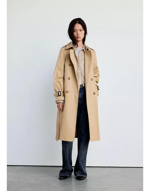 망고 망고 레귤러핏 벨트 롱 트렌치 코트 37084795_08 BEIGE 베이지 착용컷
