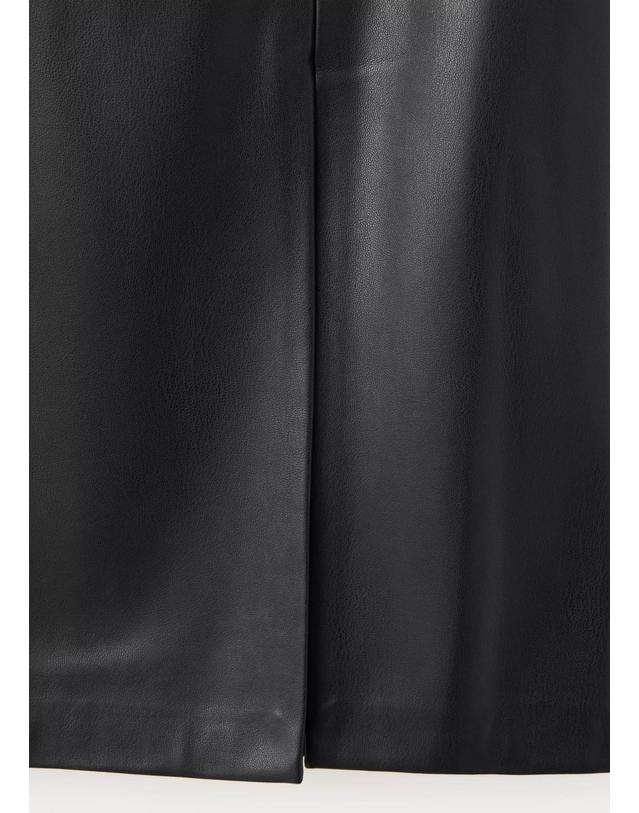 망고 망고 레더 이펙트 미디 스커트 37025989_99 NEGRO 블랙 착용컷
