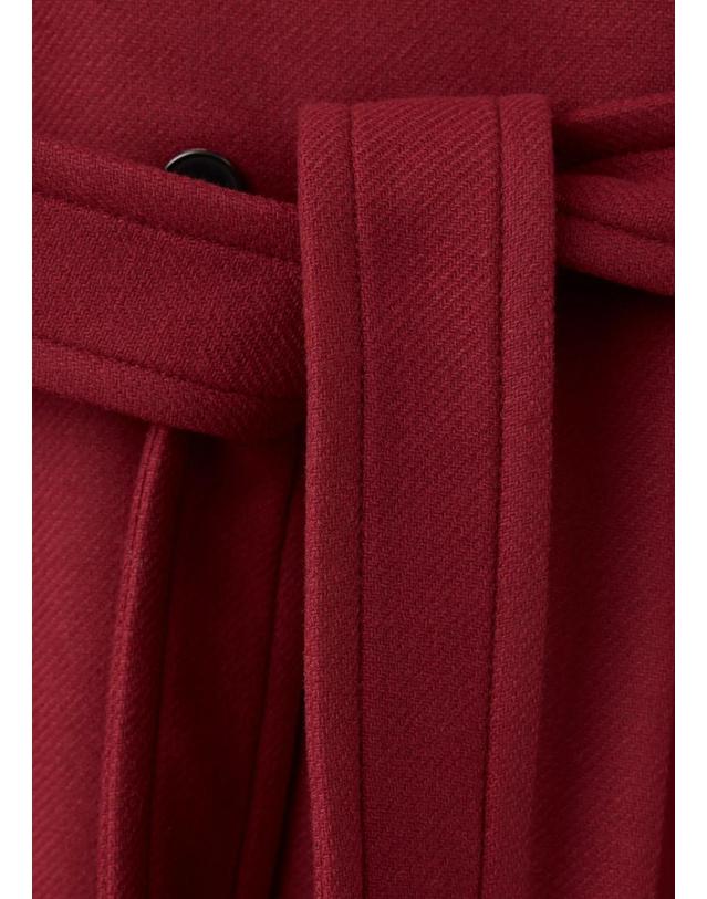 망고 망고 오버핏 벨트 롱 코트 37017807_70 ROJO 레드 착용컷