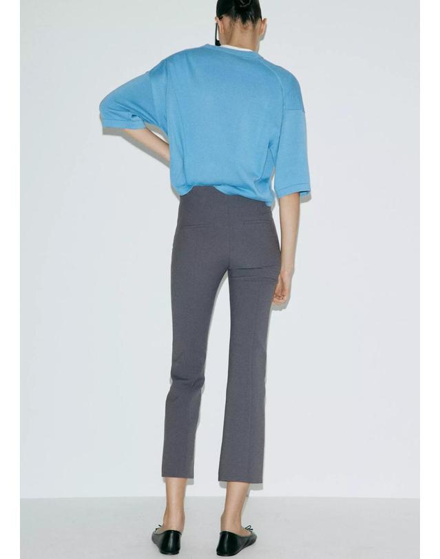 망고 망고 하이웨이스트 크롭 슬림 팬츠 37044473_95 GRIS ANTRACITA 그레이 착용컷