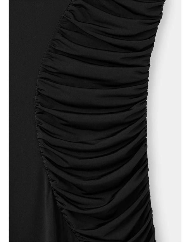 망고 망고 라운드넥 민소매 미디 원피스 37075858_99 NEGRO 블랙 착용컷