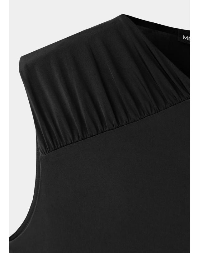 망고 망고 라운드넥 민소매 미디 원피스 37075858_99 NEGRO 블랙 착용컷