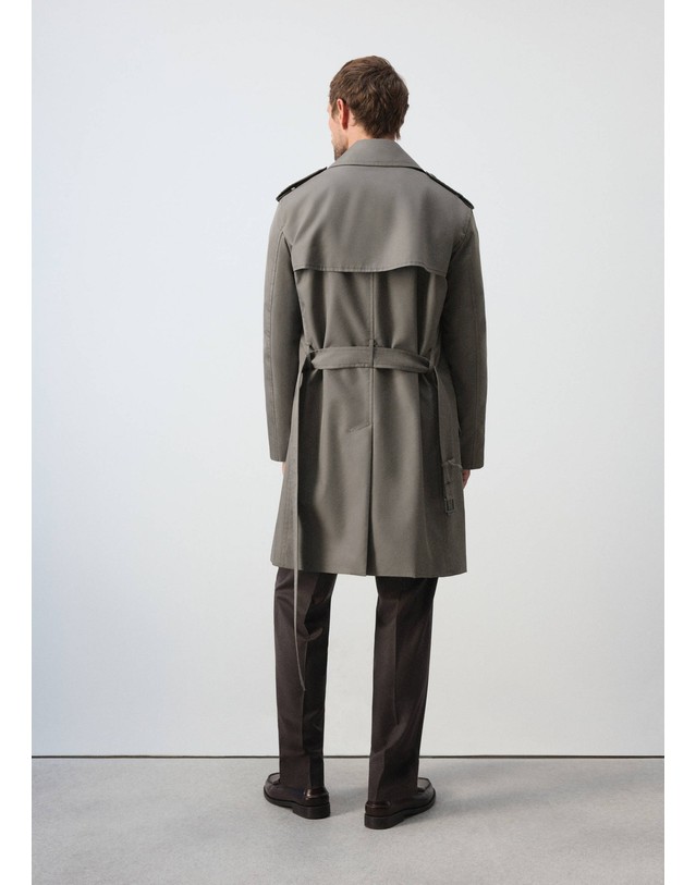 망고 망고 더블버튼 벨트 트렌치 코트 37055977_98 GRIS VISON 그레이 착용컷