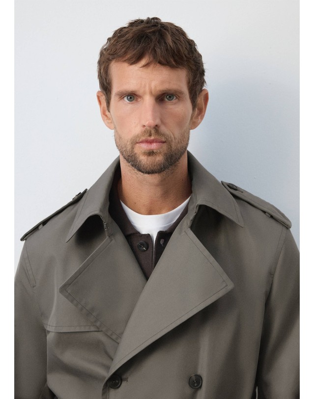 망고 망고 더블버튼 벨트 트렌치 코트 37055977_98 GRIS VISON 그레이 착용컷