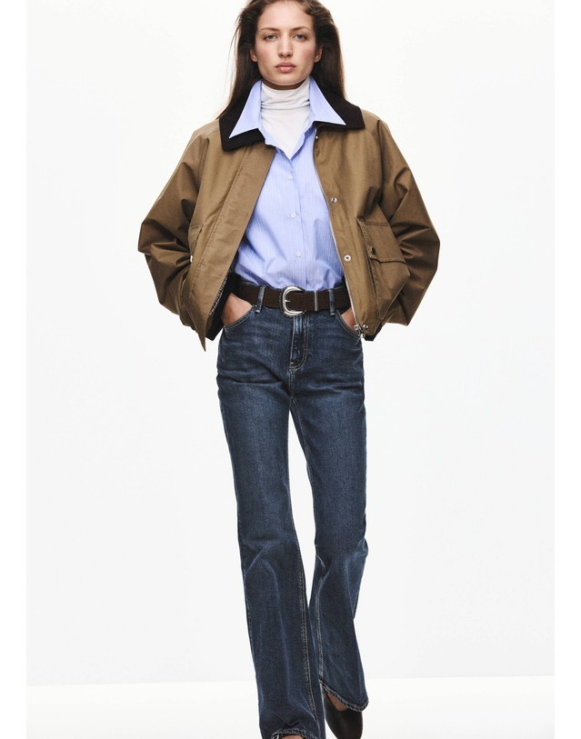 망고 망고 코듀로이 칼라 파카 자켓 37045842_08 BEIGE 베이지 착용컷