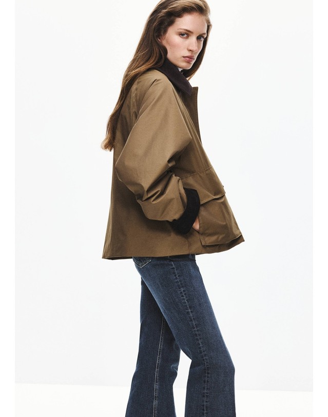 망고 망고 코듀로이 칼라 파카 자켓 37045842_08 BEIGE 베이지 착용컷