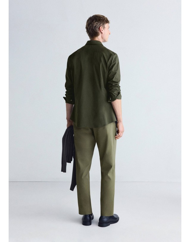 망고 망고 슬림핏 논아이론 컴포트 셔츠 37036727_37 KHAKI 카키 착용컷