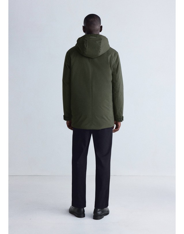망고 망고 발수 패커블 후드 패딩 파카 37056722_39 VERDE OSCURO 그린 착용컷