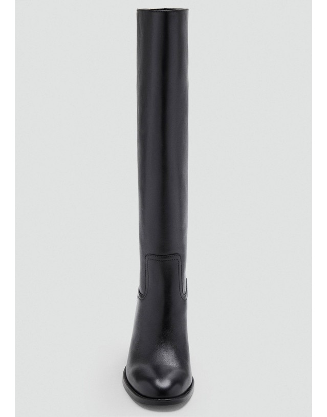 망고 망고 가죽 이펙트 블록힐 롱 부츠 37096324_99 NEGRO 블랙 착용컷