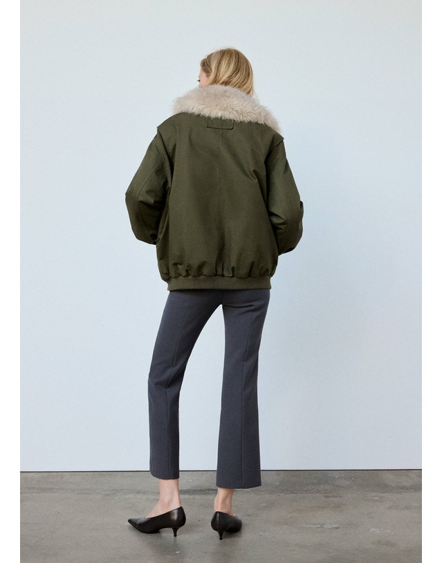 망고 망고 오버핏 집업 해링턴 자켓 37048630_37 KHAKI 카키 착용컷