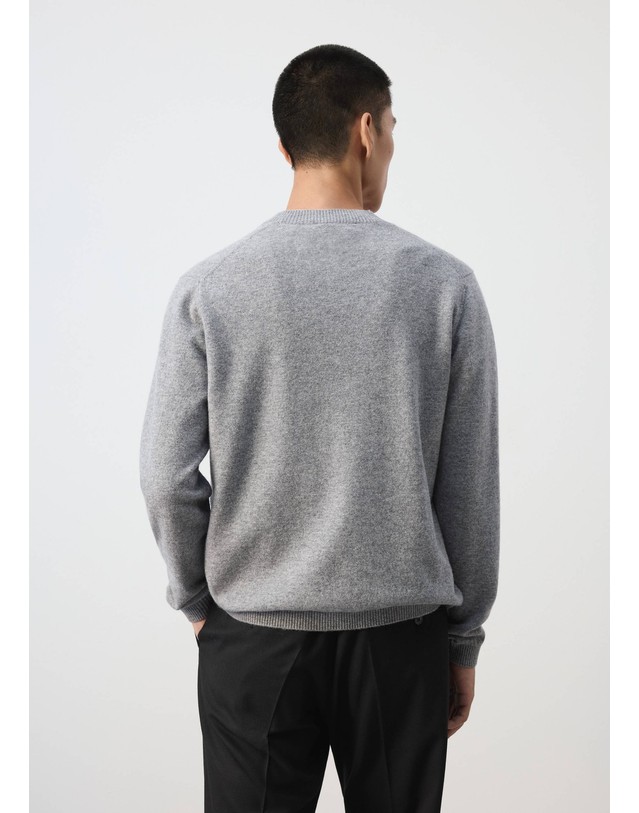 망고 망고 100% 울 파인 니트 가디건 37067886_94 GRIS MEDIO VIGORE 그레이 착용컷