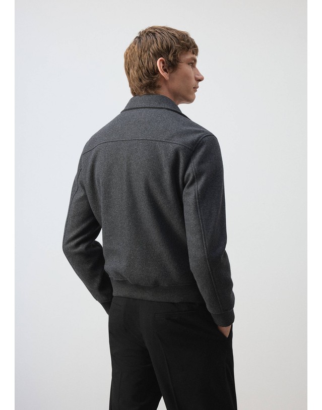 망고 망고 스탠드 칼라 집업 자켓 37007892_96 GRIS OSCURO VIGORE 그레이 착용컷