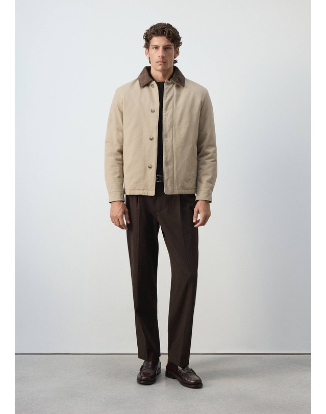 망고 망고 코듀로이 카라 버튼 자켓 37047898_08 BEIGE 베이지 착용컷