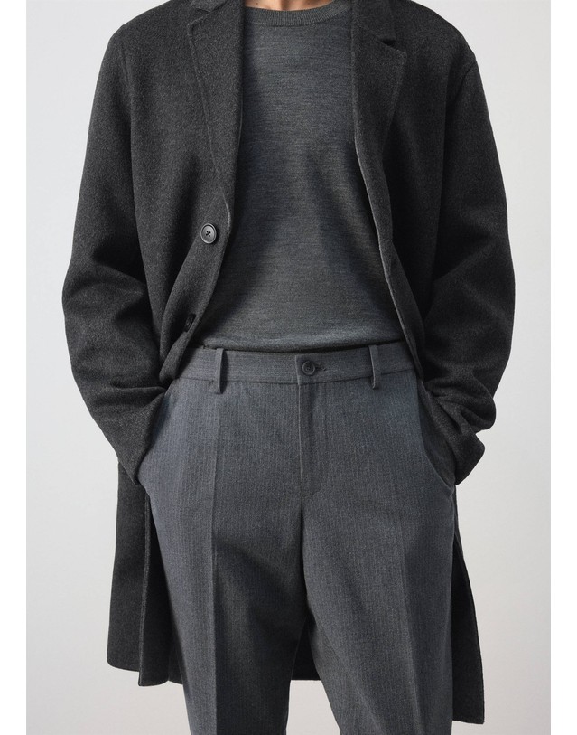 망고 망고 슬림핏 플란넬 팬츠 37007887_91 GRIS CLARO VIGORE 그레이 착용컷