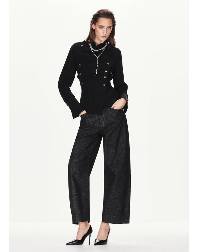 망고 망고 루렉스 벌룬 크롭 청바지 37038288_TN DENIM NEGRO 네이비 착용컷