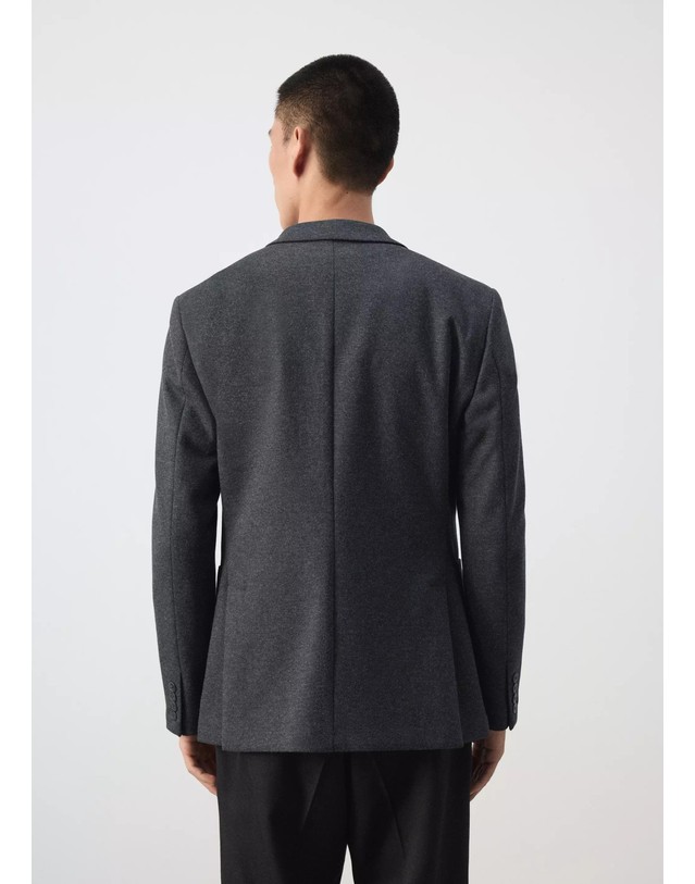 망고 망고 슬림핏 코튼 혼방 테일러드 재킷 37087885_92 GRIS 그레이 착용컷