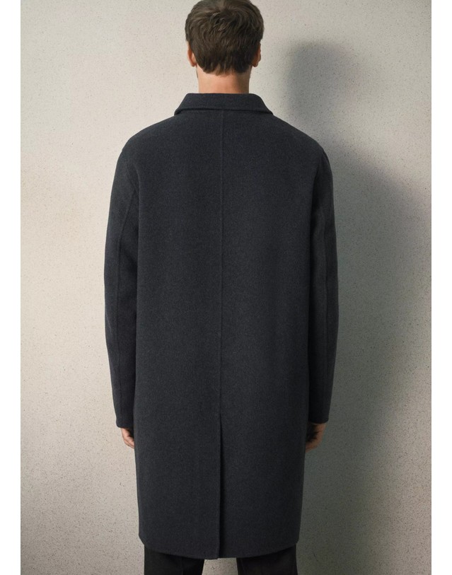 망고 망고 캐시미어 혼방 울 싱글 코트 37087897_95 GRIS ANTRACITA 그레이 착용컷