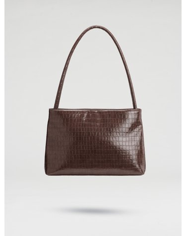 올랜드 비건 레더 스트럭처 숄더백 58848358138191 VEGAN CROCO CHOCOLATE