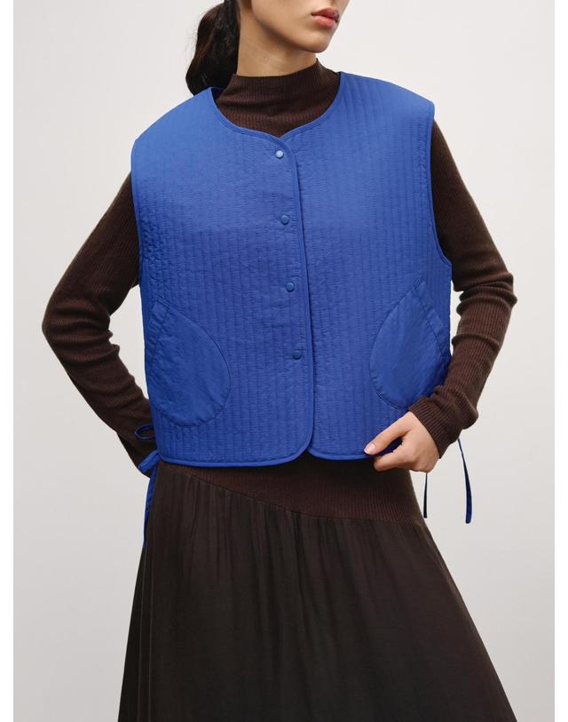 올랜드 올랜드 블루 퀼팅 베스트 54932798636367 COBALT BLUE 착용컷
