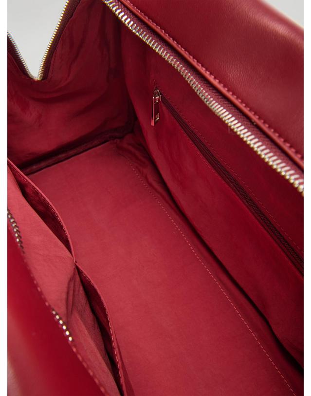 올랜드 올랜드 프리미엄 비건레더 브루클린 볼링백 55077046387023 CHERRY RED 레드 착용컷