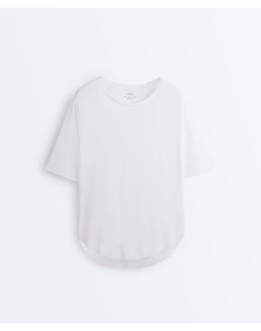 오이쇼 모달 혼방 라운드넥 반팔 티셔츠 0638/555/251 WHITE