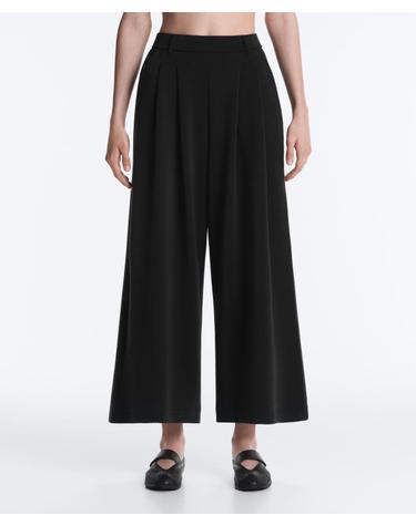 오이쇼 소프트 모달 와이드 크롭 팬츠 5281/321/800 BLACK