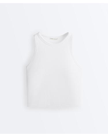 오이쇼 골지 모달 혼방 민소매 탱크탑 0144/058/251 WHITE
