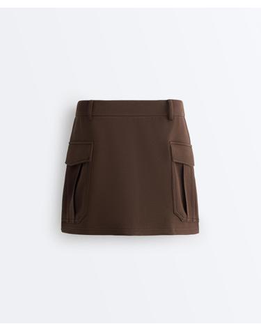 오이쇼 코튼 포켓 피케 미니 스커트 5264/990/716 DARK BROWN