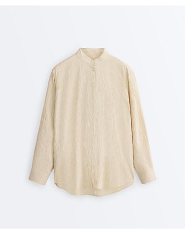 오이쇼 모달 블렌드 스트라이프 긴팔 셔츠 5354/109/299 PALE ECRU