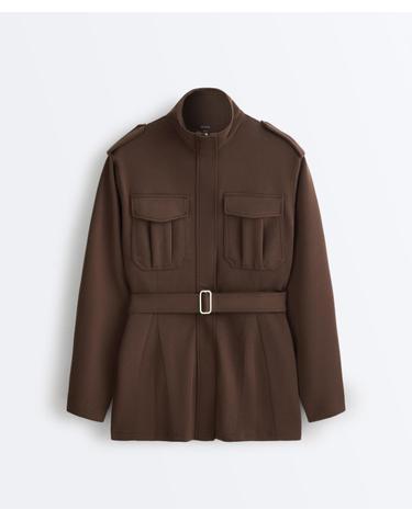 오이쇼 벨트 유틸리티 피케 자켓 5528/338/716 DARK BROWN