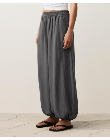 오이쇼 100% 린넨 블루머 팬츠 4085/134/036 STEEL GREY