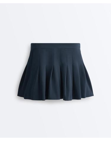 오이쇼 코튼 피케 플리츠 미니 스커트 6135/624/408 NAVY BLUE