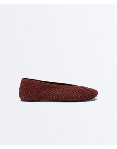 오이쇼 크로셰 니트 발레리나 플랫슈즈 1285/880/106 TERRACOTTA
