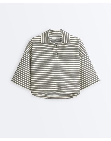 오이쇼 릴렉스핏 스트라이프 반팔 폴로 셔츠 5520/913/959 PALE ECRU