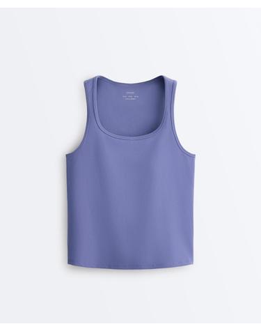 오이쇼 스퀘어넥 내장 브라 민소매 탱크탑 4786/288/398 BLUEBERRY
